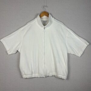 Tuttle Golf Shacket Mens 2XL Vintage 90s White Terrycloth Cropped Yacht Rock USA